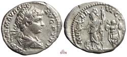 Ancient Coins - Caracalla Denarius - MINER VICTRIX - RIC 25b
