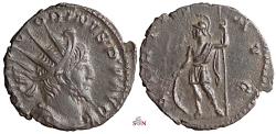 Ancient Coins - Victorinus Antoninianus - VIRTVS AVG - Elmer 699 - rare with Virtus standing left - Ex Zschucke Collection