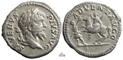 Ancient Coins - Septimius Severus Denarius - ADVENT AVGG - RIC 248
