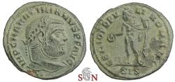 Ancient Coins - Maximianus Herculius AE Quarter Follis - Genius standing left - RIC 146