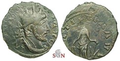 Ancient Coins - Tetricus I Local Imitation - LAETITIA AVG