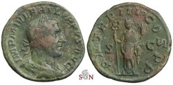 Ancient Coins - Philippus I Sestertius - Felicitas standing left - RIC 149a