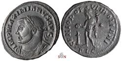 Ancient Coins - Maximianus I. Herculius Follis - GENIO POPVLI ROMANI - RIC 177b