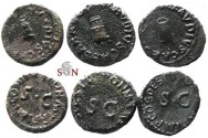 Ancient Coins - Lot - 3 Quadrantes of Claudius - Modius - RIC 84