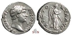 Ancient Coins - Hadrianus Denarius - VICTORIA AVG - RIC 282