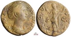 Ancient Coins - Diva Faustina I AE As - Ceres standing left - RIC 1120