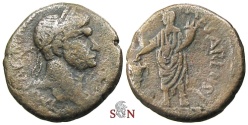 Ancient Coins - Trajan AE 24 mm - Judaea, Caesarea Maritima - Emperor sacrificing over altar