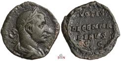 Ancient Coins - Trebonianus Gallus Sestertius - VOTIS DECENNALIBVS SC - RIC 127 a