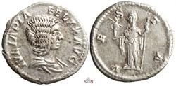 Ancient Coins - Julia Domna Denarius - VESTA - RIC 390