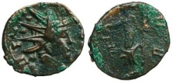 Ancient Coins - Tetricus I Local Imitation - Moneta standing left - barbarous radiate