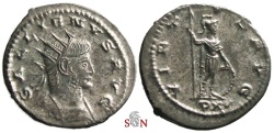 Ancient Coins - Gallienus Antoninianus - VIRTVS AVG - Antioch mint - RIC 612