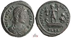 Ancient Coins - Constans AE 23 mm - FEL TEMP REPARATIO - Emperor in Galley holding phoenix - RIC 45