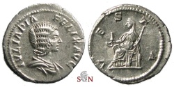 Ancient Coins - Julia Domna Denarius - VESTA - RIC 391