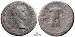 Ancient Coins - Trajanus Dupondius - cuirass set upright to front - RIC 582 - rare