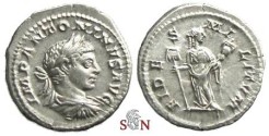 Ancient Coins - Elagabalus Denarius - FIDES MILITVM - RIC 73