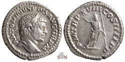 Ancient Coins - Caracalla Denarius - Serapis standing - RIC 263f