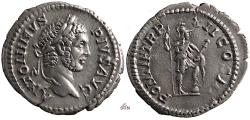 Ancient Coins - Caracalla Denarius - VIRTVS stg. right - RIC 112