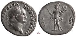 Ancient Coins - Vespasianus Denarius - Mars stg. holding trophy - RIC 937