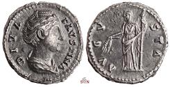 Ancient Coins - Diva Faustina I Denarius - AVGVSTA - Ceres stg. left - RIC 358