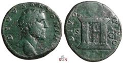 Ancient Coins - Divus Antoninus Pius Sestertius - DIVO PIO - Altar - RIC 1272