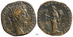 Ancient Coins - Marcus Aurelius Sestertius - Liberalitas - RIC 1205