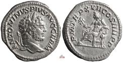 Ancient Coins - Caracalla Denarius - Apollo seated - RIC 238A