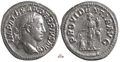 Ancient Coins - Severus Alexander Denarius - PROVIDENTIA AVG - Annona stg left - RIC 250