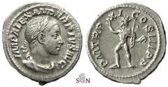 Ancient Coins - Severus Alexander Denarius - Sol standing left - RIC 114