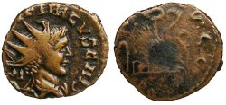 Ancient Coins - Tetricus II Local Imitation - Sacrificial Implements - Barbarous Radiate