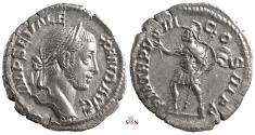 Ancient Coins - Severus Alexander Denarius - Mars adv. left - RIC 92