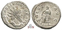 Ancient Coins - Postumus Antoninianus - SALVS AVG - without globe at feet - Elmer 415