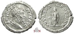 Ancient Coins - Septimius Severus Denarius - VOTA SVSCEPTA XX - RIC 129