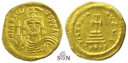 Ancient Coins - Heraclius Solidus - Corss on three steps - Sear 731