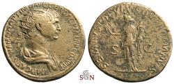 Ancient Coins - Trajanus Dupondius - Felicitas stg. left - RIC 674