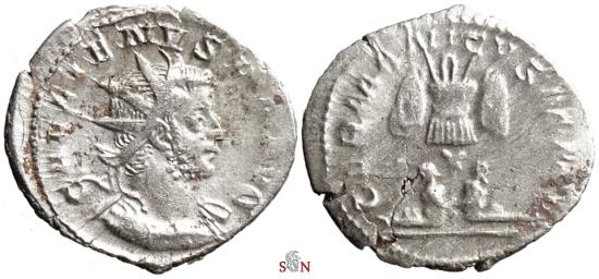 Ancient Coins - Gallienus Antoninianus - GERMANICVS MAX V - RIC 18
