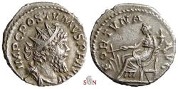 Ancient Coins - Postumus Antoninianus - Fortuna seated left - Very Rare - Elmer 384