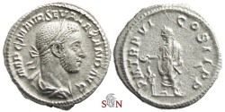 Ancient Coins - Severus Alexander Denarius - Emperor sacrificing over altar - RIC 70