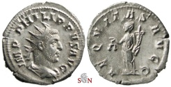 Ancient Coins - Philippus I. Arabs Antoninianus - AEQVITAS AVGG - RIC 57b