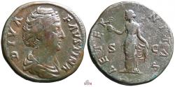 Ancient Coins - Diva Faustina I. Sestertius - AETERNITAS - RIC 1105