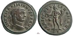 Ancient Coins - Maximianus Herculius Follis - GENIO POPVLI ROMANI - Ticinum - RIC 33b