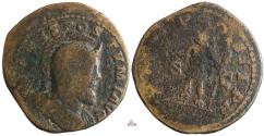 Ancient Coins - Postumus Sestertius - Helmeted bust of Postumus - Ex Zschucke Collection