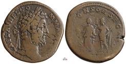 Ancient Coins - Commodus Sestertius - I O M SPONSOR SEC AVG VI P P S C - RIC 596