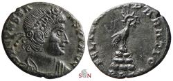 Ancient Coins - Constans AE 18 mm - Phoenix on the rocks - RIC 91 - Lugdunum - rare