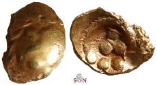 Ancient Coins - Vindelici Gold Stater (Regenbogenschuesselchen) - bird's head - Pellets within torque
