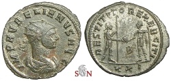 Ancient Coins - Aurelianus Antoninianus - RESTITVTOR EXERCITI - rare with draped bust - RIC 366