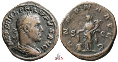 Ancient Coins - Philippus I Sestertius - ANNONA AVGG - RIC 168a
