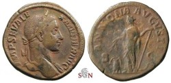 Ancient Coins - Severus Alexander Sestertius - ANNONA AVGVSTI - RIC 549