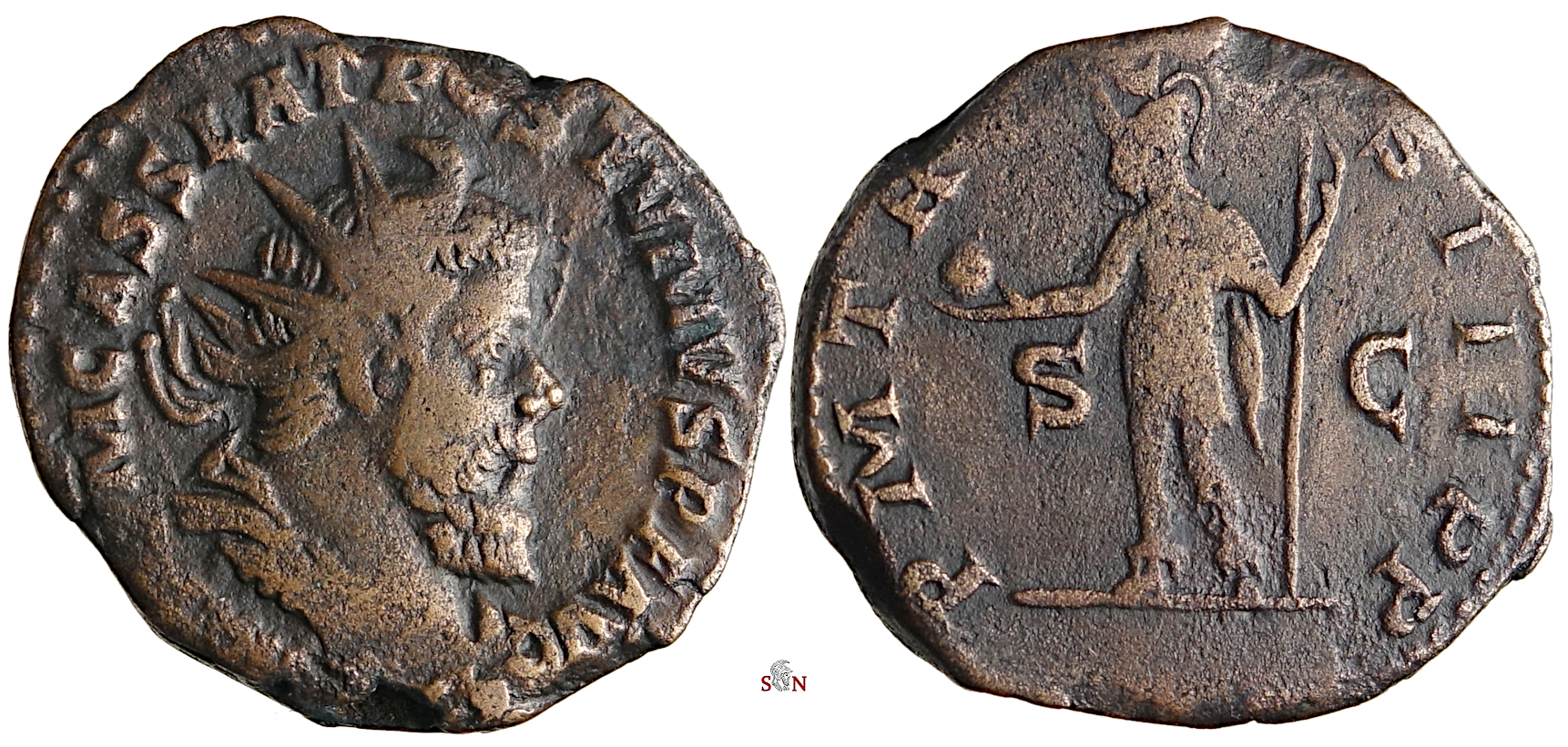 Postumus Double Sestertius - PM TR P COS III P P - Rare - Ex Zschucke  Collection