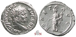 Ancient Coins - Caracalla Denarius - MONETA AVG - RIC 224