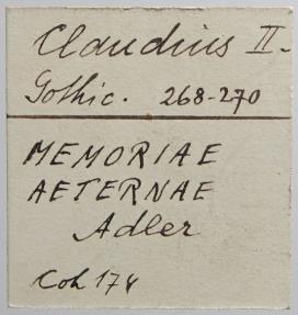 Ancient Coins - Divus Claudius II. Gothicus Half Follis - MEMORIAE AETERNAE / RT - Grohs-Fligely collection 1875-1962